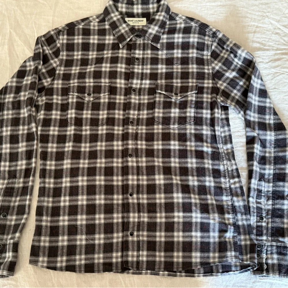 Saint Laurent Checkered Shirt - Size M - Picture 1 of 2
